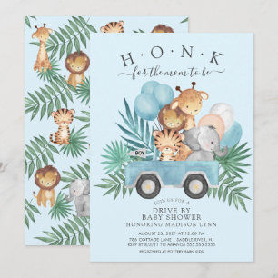 Rijden door Oerwoud Animals Boys Baby shower Kaart