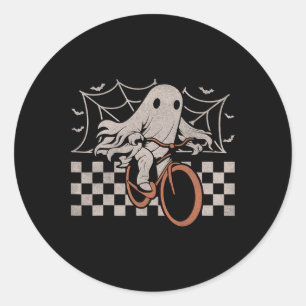 Rijden Ghost Fiets Halloween Kostuum Ghoul Biker Ronde Sticker
