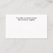 Rijden Hailing Car Service Driver Visitekaartje (Achterkant)