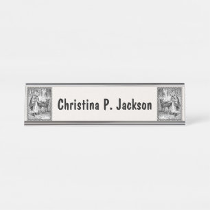 Rijden Hood Met Wolf In Bossen Fancy Zwart Lijst Bureau Naambordje