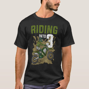 Rijden in 3 Verjaardag Rider Motorcross Verjaardag T-shirt