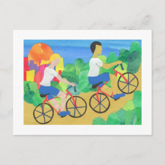 Rijden in het centrale park briefkaart