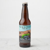 Rijden in pensioen Gecko Joe motorfiets Bier Etiket (Voorkant)