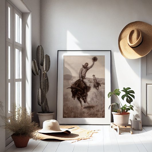 Rijden met een stier | Elling William Gollings Poster