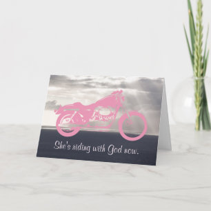 Rijden met God Sympathy Card voor Lady Biker Kaart