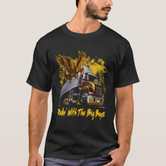 Rijden 'Met Grote Jongens 18 Wheeler Truck Driver T-shirt