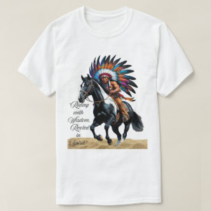 Rijden met wijsheid, geworteld in geest” t-shirt
