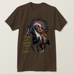 Rijden met wijsheid, geworteld in geest” t-shirt