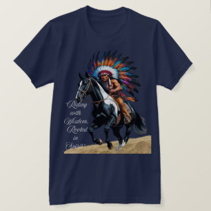 Rijden met wijsheid, geworteld in geest” t-shirt