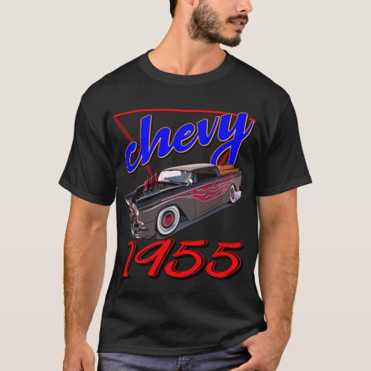 Rijden  Muscle Car 1955 Chevy T-shirt (Voorkant)