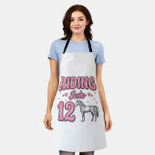 Rijden naar 12 Paard Verjaardag Vector Design_1 Schort (Gedragen)