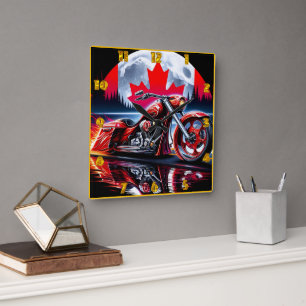 Rijden onder de Canadese nachtelijke hemel met tro Vierkante Klok