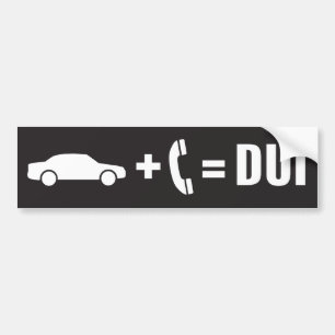 Rijden onder invloed van een mobiele telefoon bumpersticker