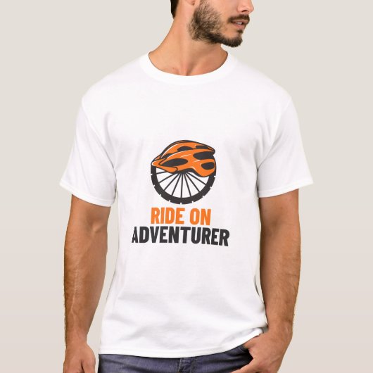 Rijden op, avonturier-fietsen t-shirt (Voorkant)