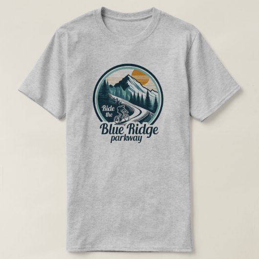 Rijden op de Blue Ridge Parkway Fietsen T-shirt (Design voorkant)
