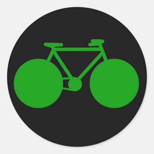 rijden op de fiets groene houding ronde sticker (Voorkant)