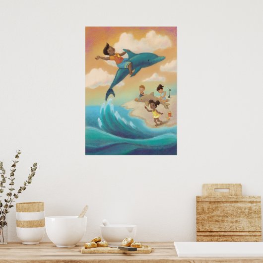 Rijden op een Dolfijn Poster (Keuken)