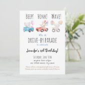 Rijden op verjaardagsparade kaart (Staand voorkant)