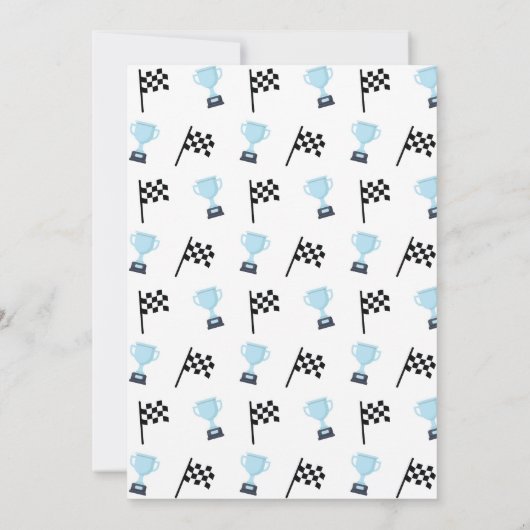 Rijden over Car Racing Theme Verjaardag Uitnodigen Kaart (Achterkant)