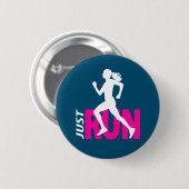 Rijdend meisje ronde button 5,7 cm (Voorkant /achterkant)