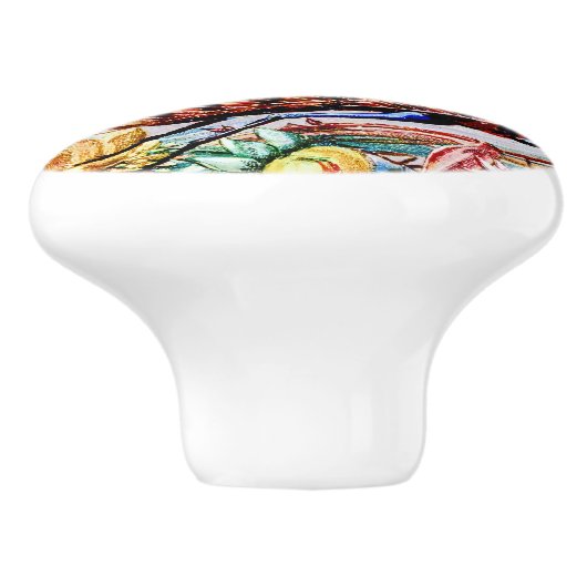 Rijdende sprinkhanen keramische knop (Zijkant)