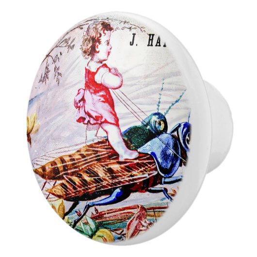 Rijdende sprinkhanen keramische knop (Rechts)