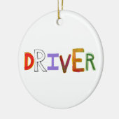 Rijder met chauffeur met chauffeur, aangeduid als  keramisch ornament (Links)