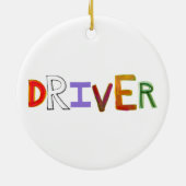 Rijder met chauffeur met chauffeur, aangeduid als  keramisch ornament (Achterkant)