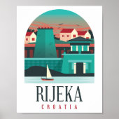 Rijeka Croatie Poster minimal Vintage (Devant)