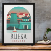 Rijeka Croatie Poster minimal Vintage
