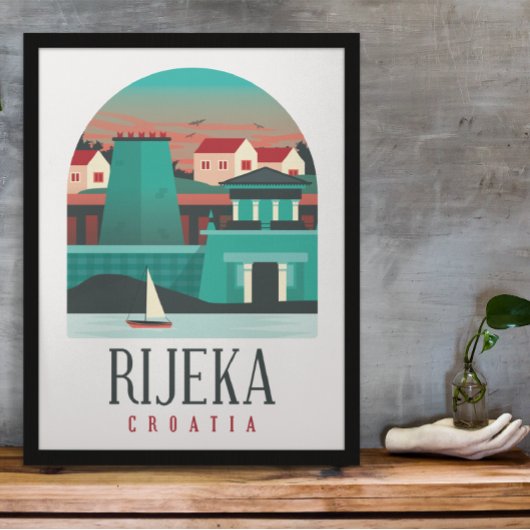 Rijeka Kroatië  Minimaal Poster