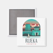 Rijeka Kroatië Minimal Magnet Magneet (Voorkant / Achterkant)