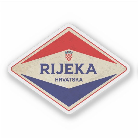 Rijeka Kroatië Vintage Sticker (Voorkant)