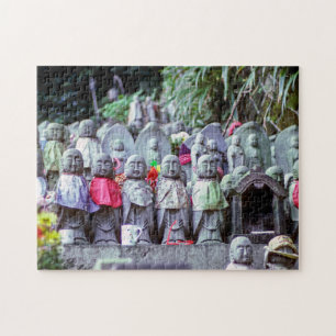 Rijen kleine Jizo monnik beelden met slabben - Jap Legpuzzel