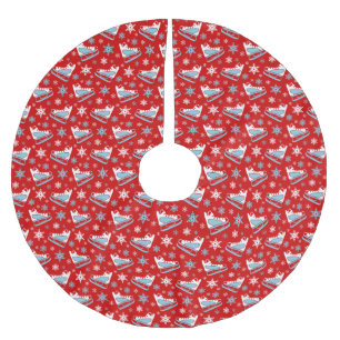 RIJEN ROOD WIT BLAUW WINTERIJS SCHAATSEN KERSTBOOM ROK