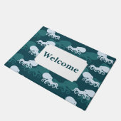 Rijen van octopuspatroon | Jouw tekst toevoegen Deurmat (Schuin)