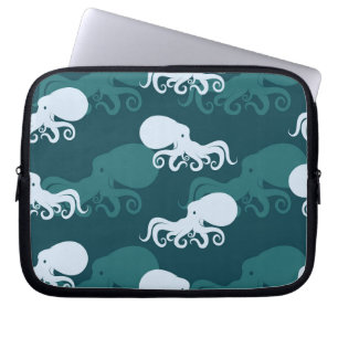 Rijen van octopuspatroon laptop sleeve