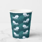 Rijen van octopuspatroon papieren bekers (Voorkant)