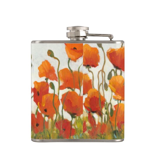 Rijen van papavers I Heupfles (Achterkant)