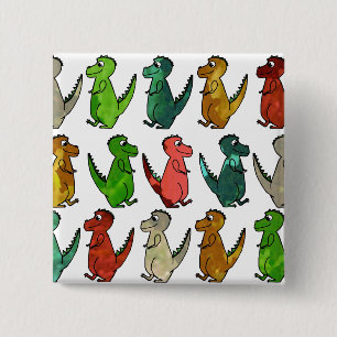 Rijen van T-Rex-Button Vierkante Button 5,1 Cm
