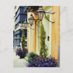 Rijhuizen in een stad, Savannah, Georgia, Verenigd Briefkaart