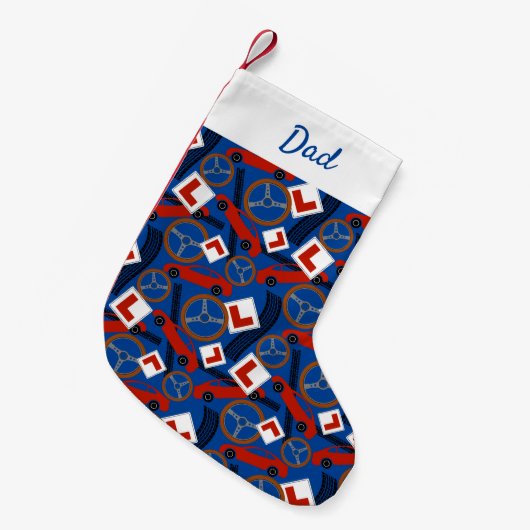 Rijinstructeur en leerling-bestuurder kleine kerstsok (Voorkant (Hangend))