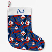 Rijinstructeur en leerling-bestuurder kleine kerstsok (Voorkant)