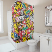 Rijinstructeur Fun Road Sign Collage Douchegordijn (In situ)