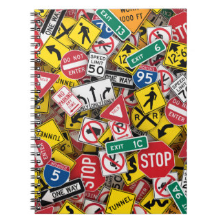 Rijinstructeur Fun Road Sign Collage Notitieboek
