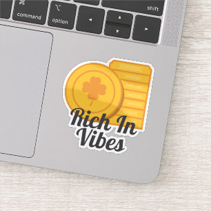 Rijk aan Vibes St. Patrick's Day Gouden Munten Sticker