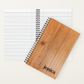 Rijk bruin fineer van hout met afgeronde moderne t notitieboek (Binnen)