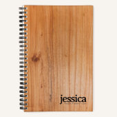 Rijk bruin fineer van hout met afgeronde moderne t notitieboek (Voorkant)