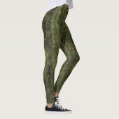 Rijk Groen en Goud Abstract Sparkle Pattern Leggings (Rechts)