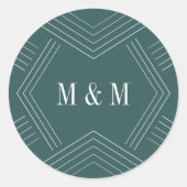 Rijk | Jasper Wedding Monogram Ronde Sticker (Voorkant)